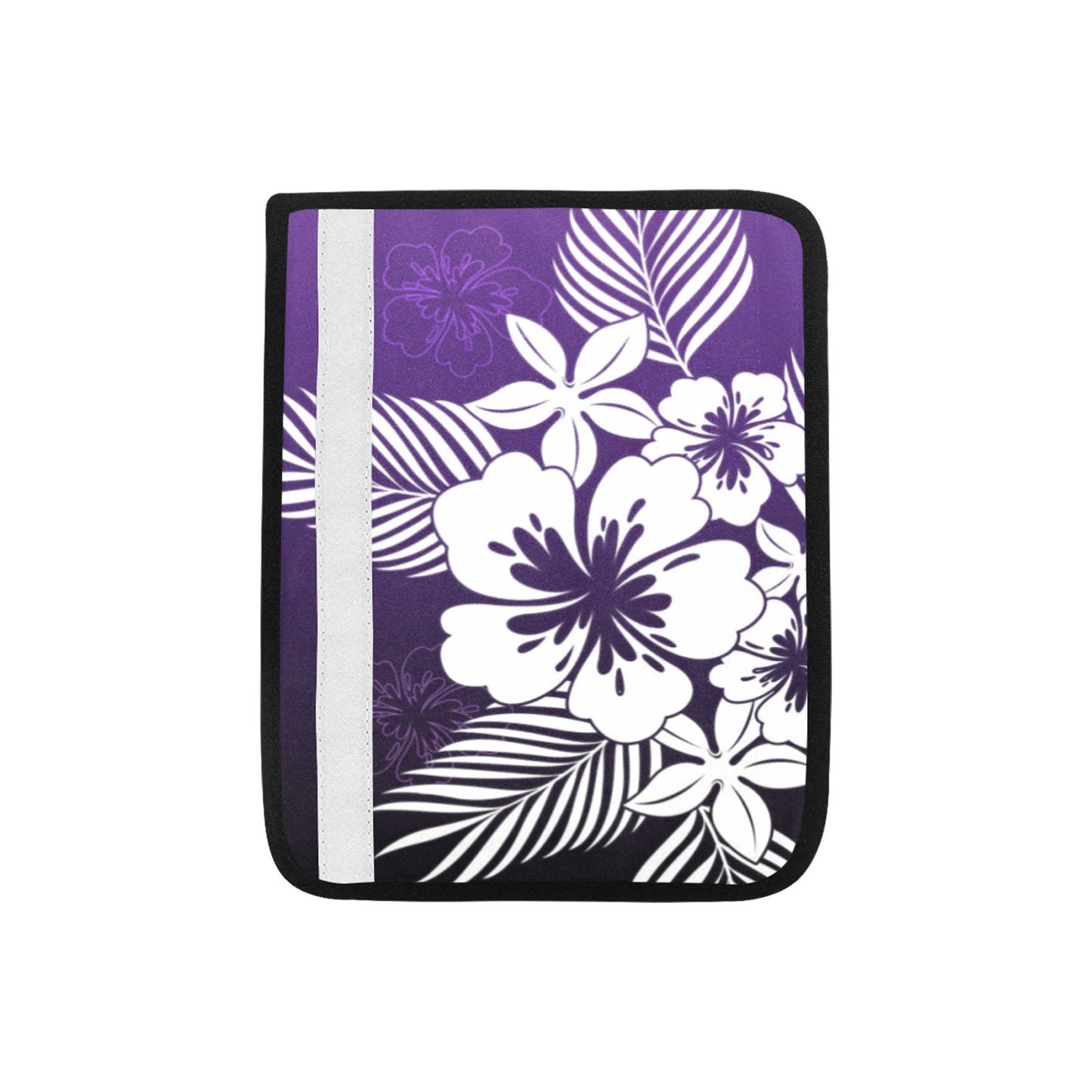 Guam Tropical Hibiscus Purple Car Seat Belt Cover 7''x10'' (Set of 2)