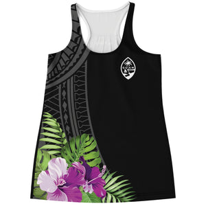 Guam Purple Hibiscus Tribal Racerback Tank Top