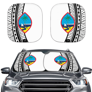 Guam Seal Tribal White Car Sun Shade 2pcs