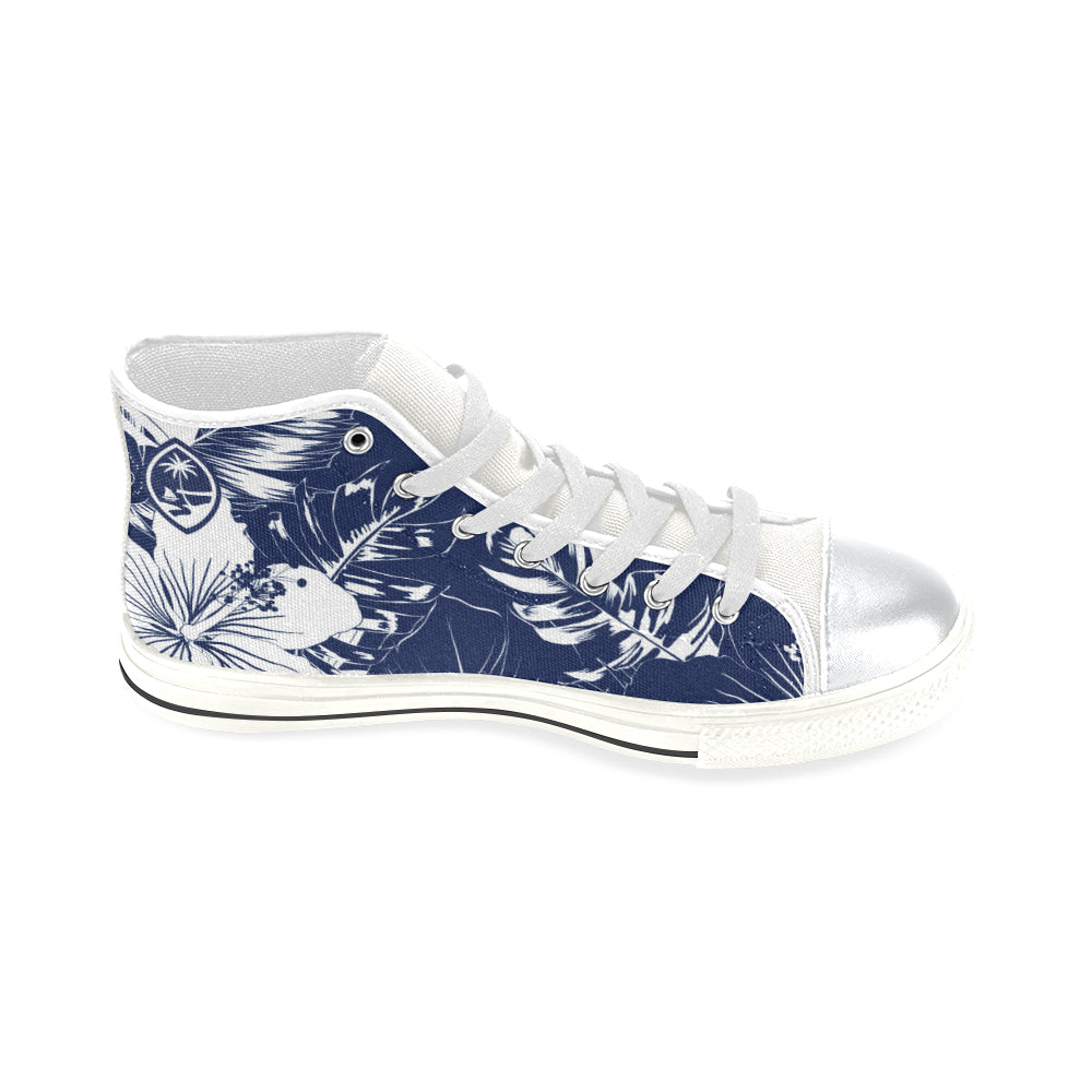 Guam Blue Floral High Top Shoe Kids