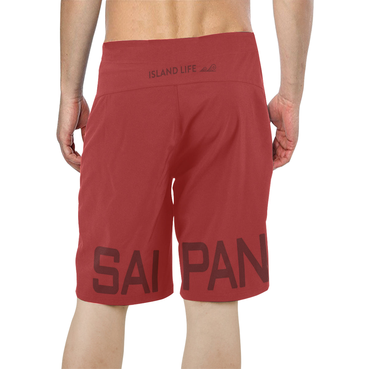 CNMI Seal Saipan Red Men's All Over Print Board Shorts