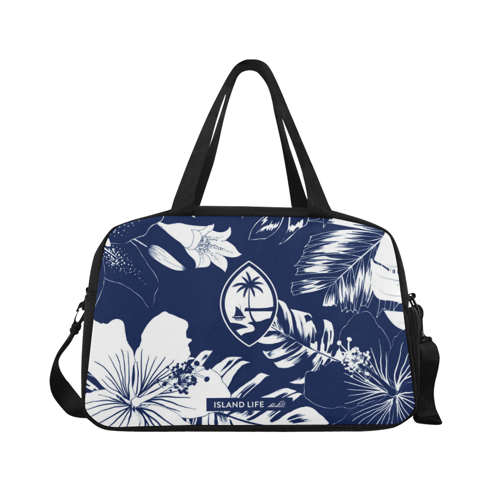 Guam Blue Floral Fitness Gym Bag