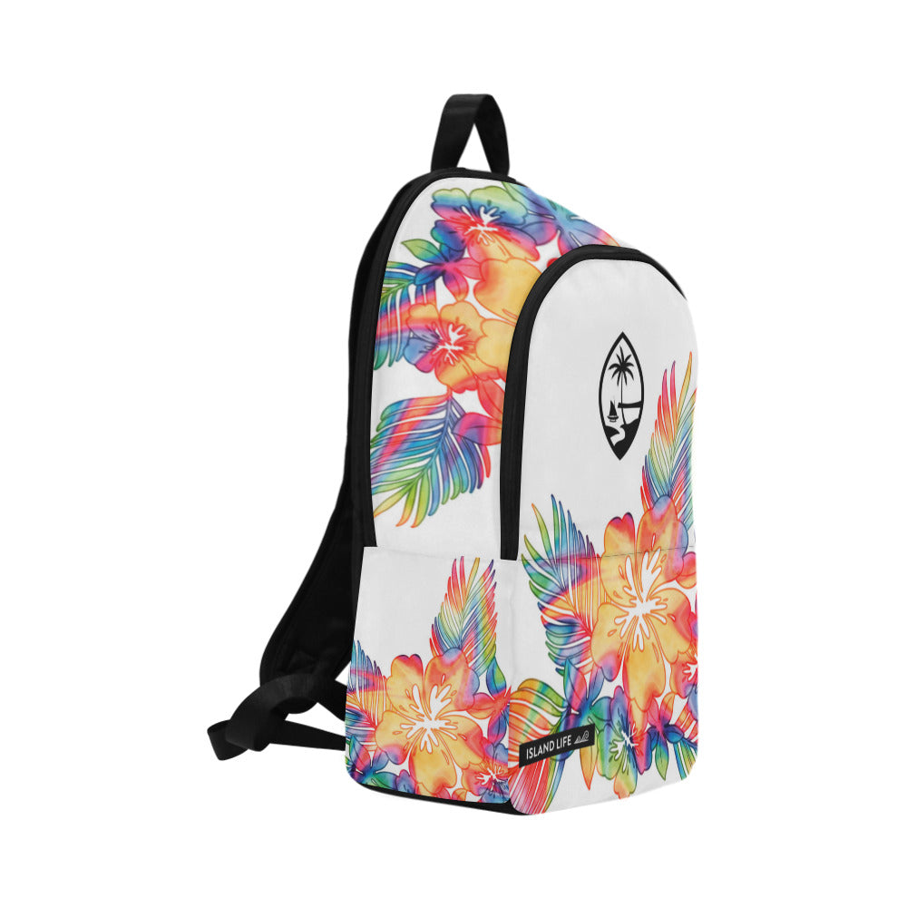 Guam Tropical Hibiscus Tie Dye Laptop Backpack
