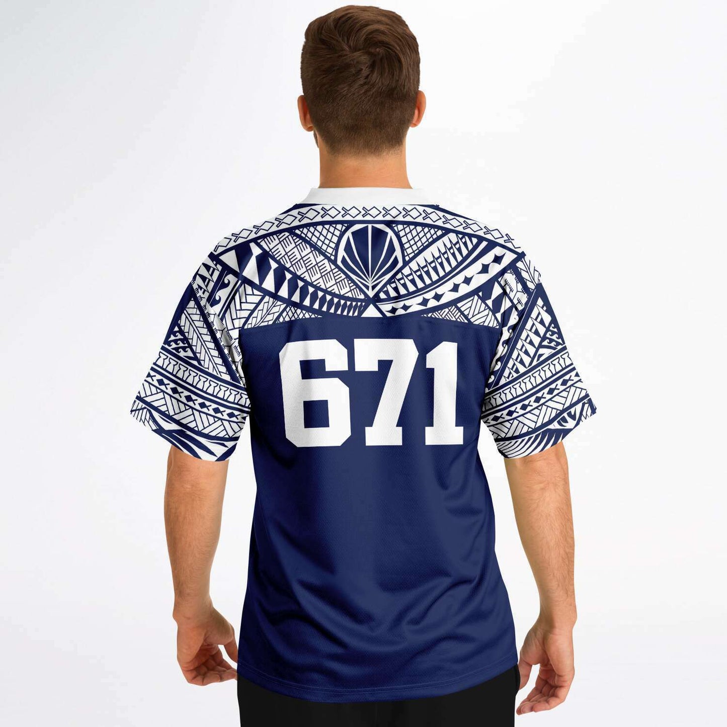 Guam 671 Tribal Blue Football Jersey