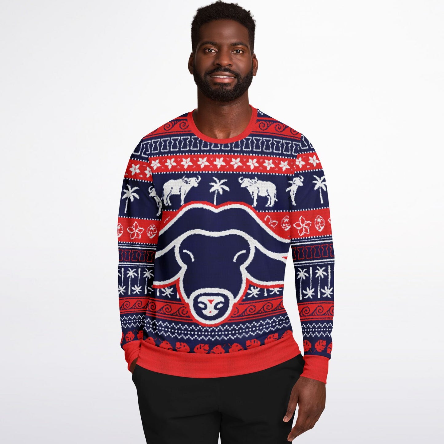 Guam Carabao Christmas Faux Sweater Sweatshirt