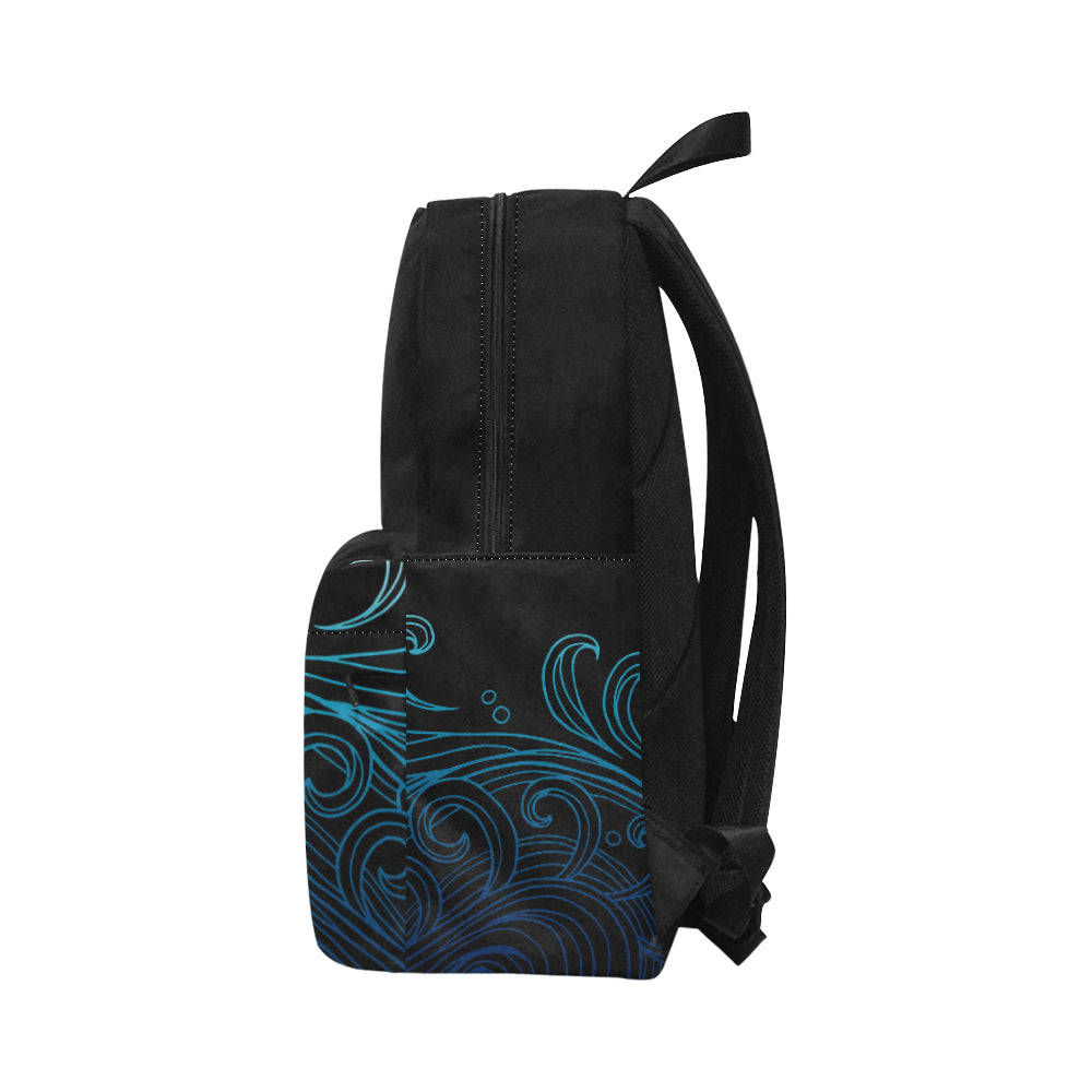 Guam Turtle Black Ombre Waves Unisex Classic Backpack