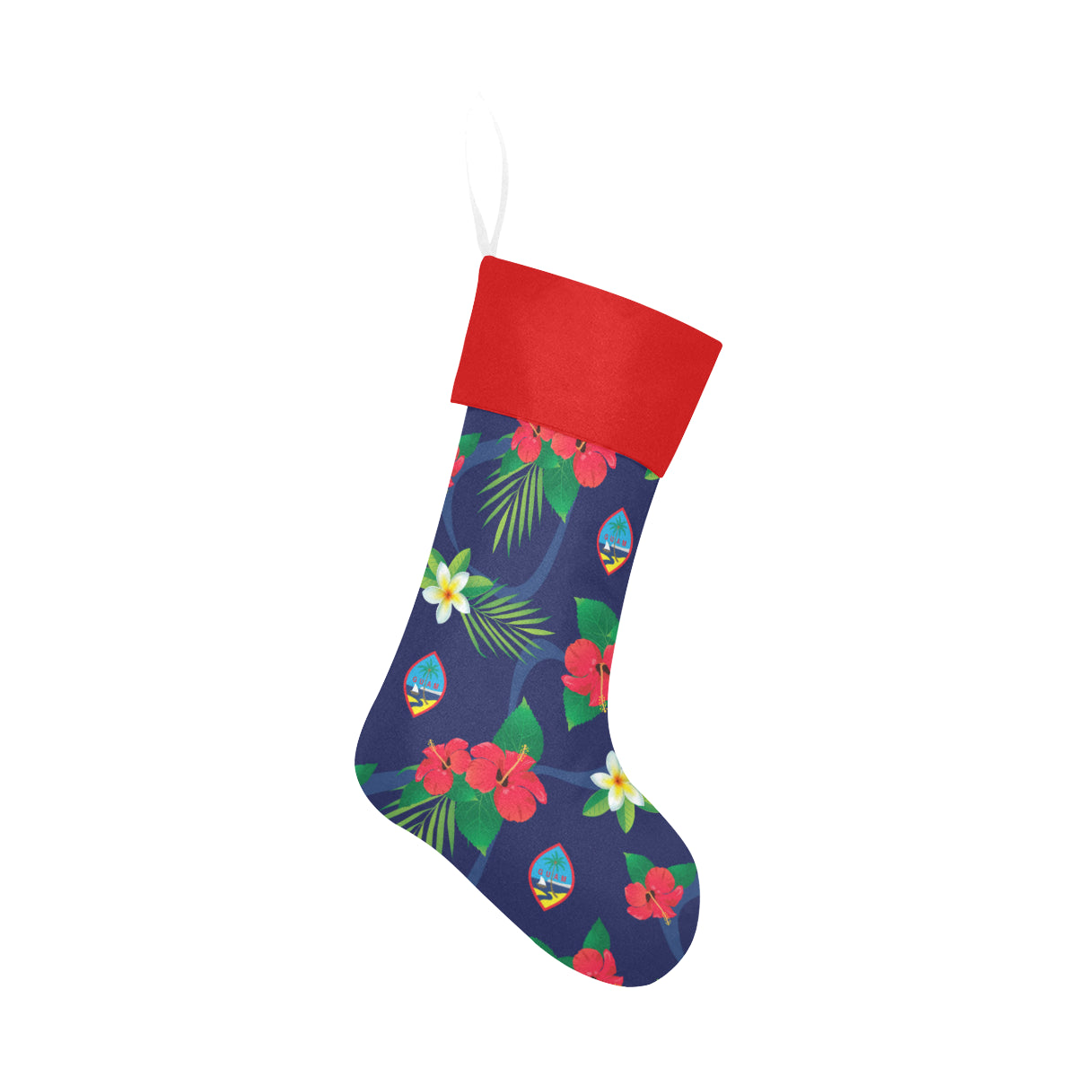 Guam Flag Flowers Christmas Stocking