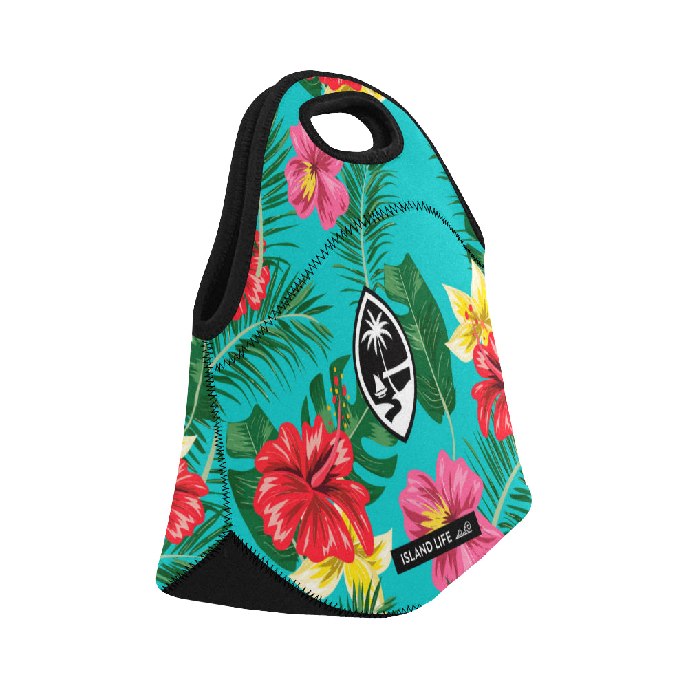 Floral Guam Neoprene Lunch Bag Small