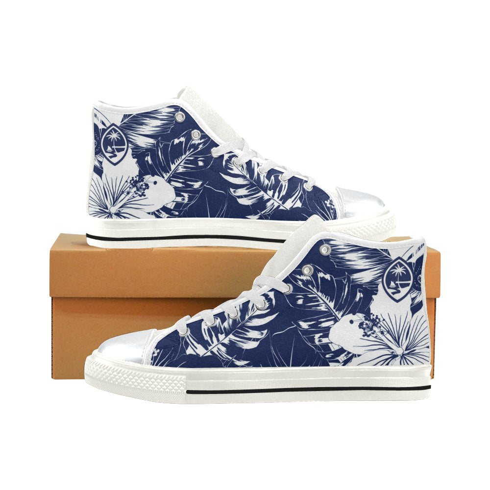 Guam Blue Floral High Top Shoe Kids