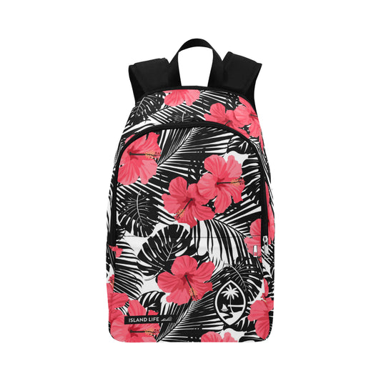 Guam Pink Black Hibiscus Leaves Laptop Backpack
