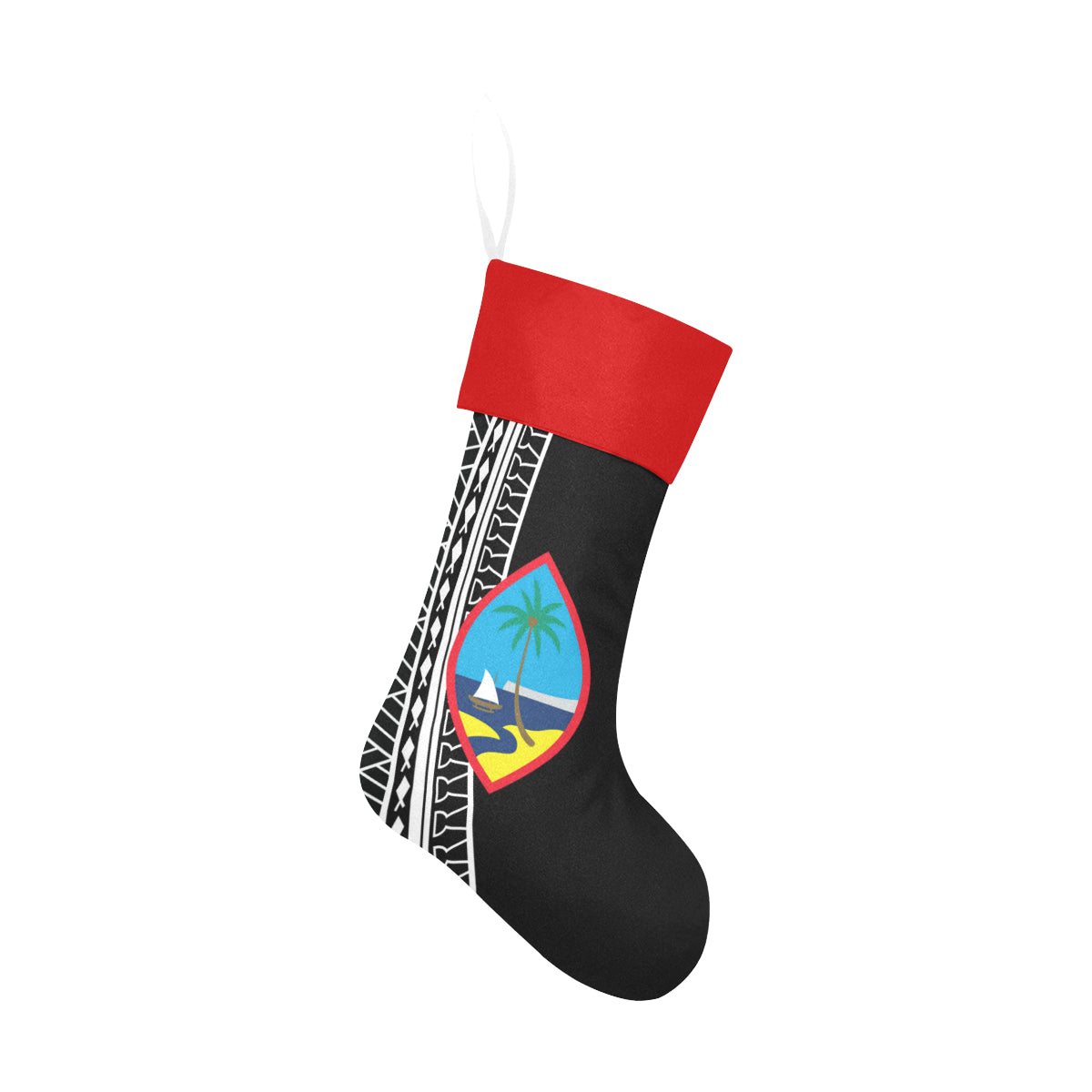 Guam Seal Tribal Black Christmas Stocking