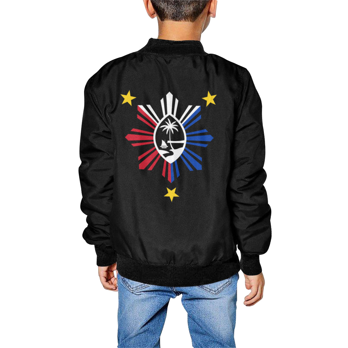 Kids Guam PI Black Bomber Jacket