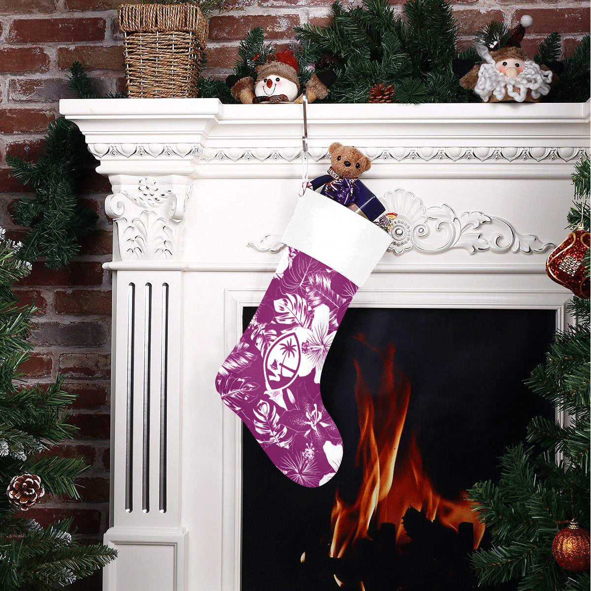 Guam Purple Hibiscus Christmas Stocking