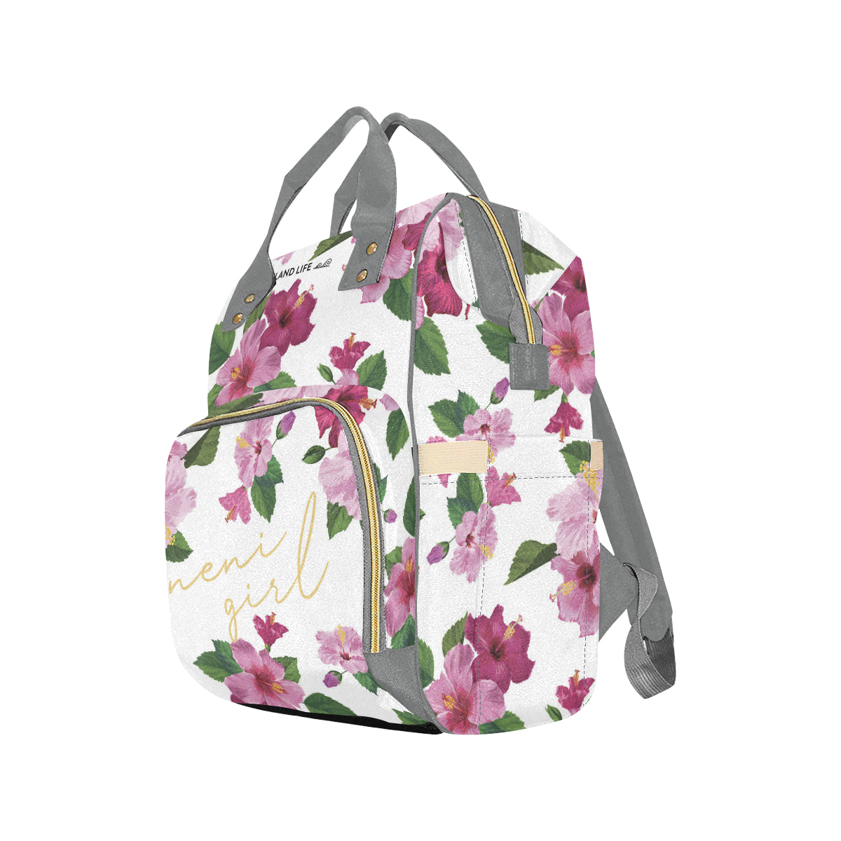 Neni Girl Hibiscus Striped Baby Diaper Backpack Bag – Island Life
