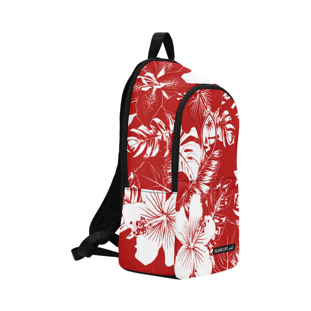 Guam Red Floral Laptop Backpack