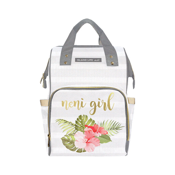 Neni Girl Hibiscus Striped Baby Diaper Backpack Bag – Island Life