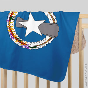 CNMI Flag Saipan Tinian Rota Baby Sherpa Blanket