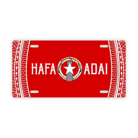 CNMI Hafa Adai Saipan Tinian Rota Red Car License Plate