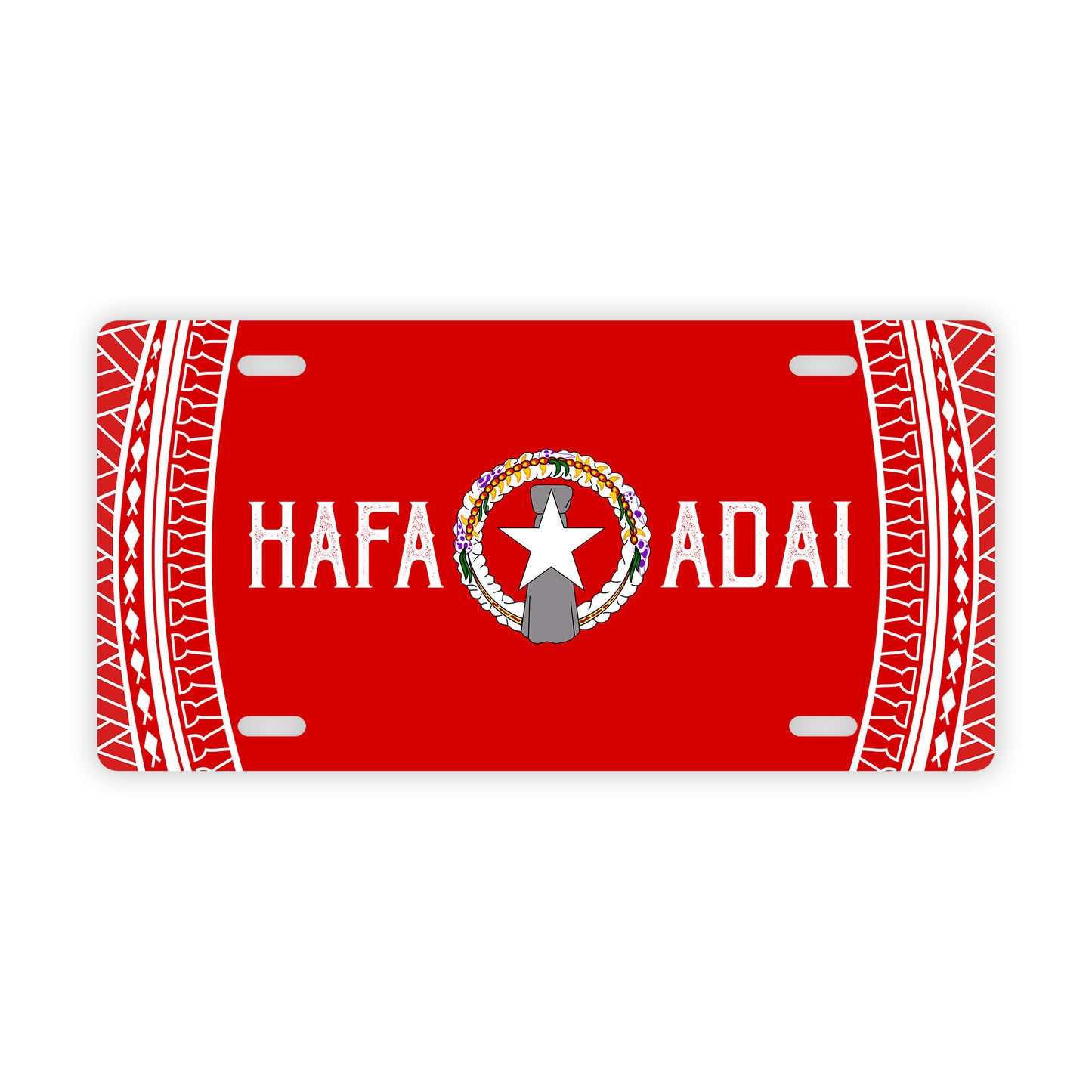 CNMI Hafa Adai Saipan Tinian Rota Red Car License Plate