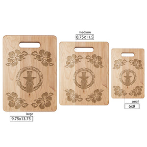 CNMI Seal Hibiscus Maple Cutting Board