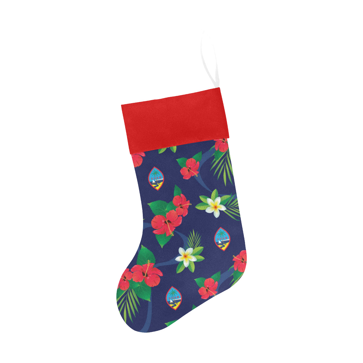 Guam Flag Flowers Christmas Stocking