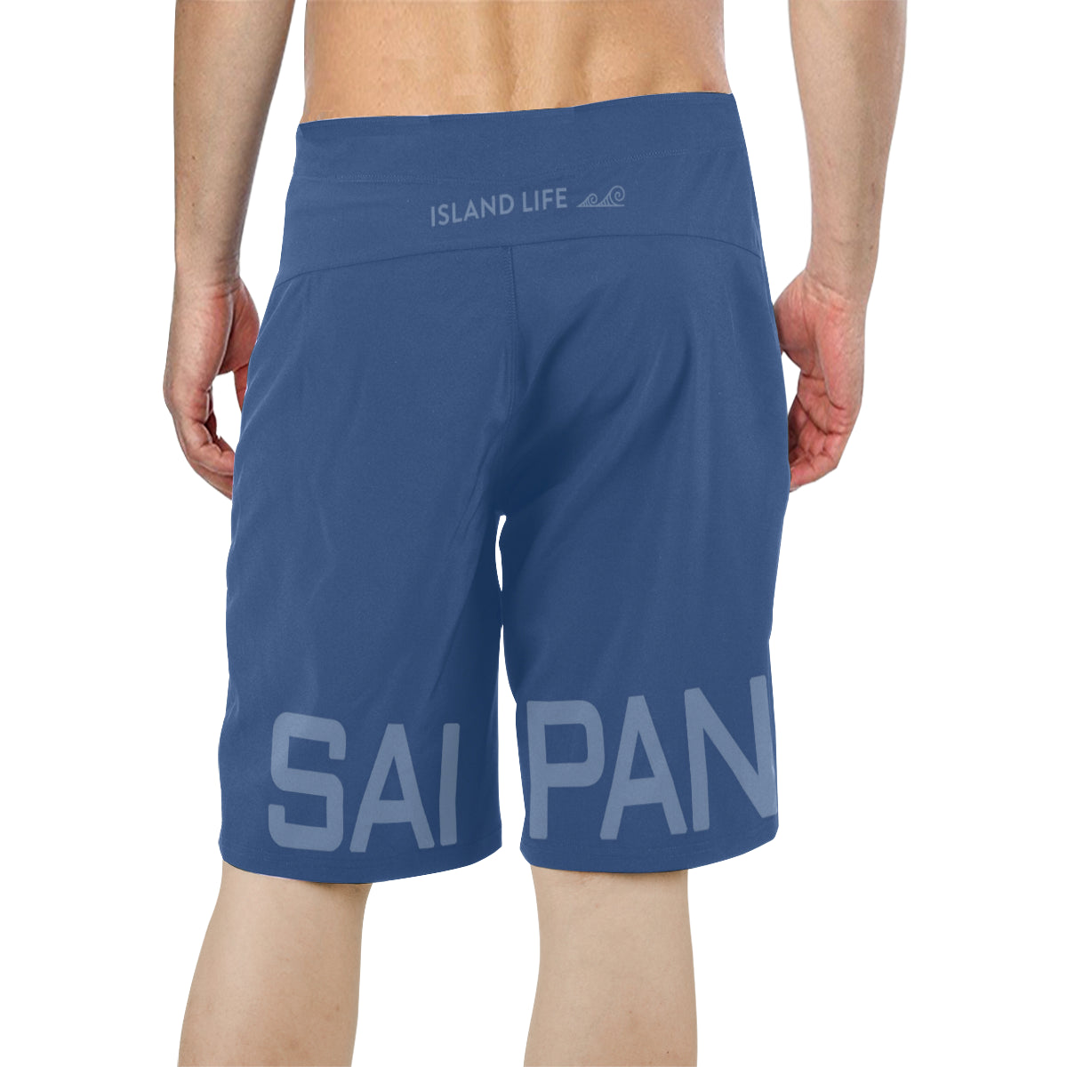 CNMI Seal Saipan Blue Men's All Over Print Board Shorts