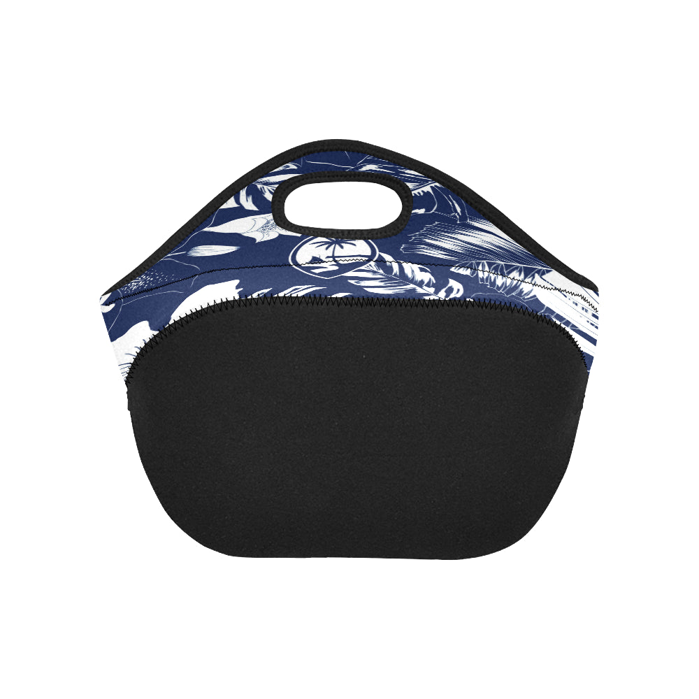 Guam Blue Floral Neoprene Lunch Bag Small