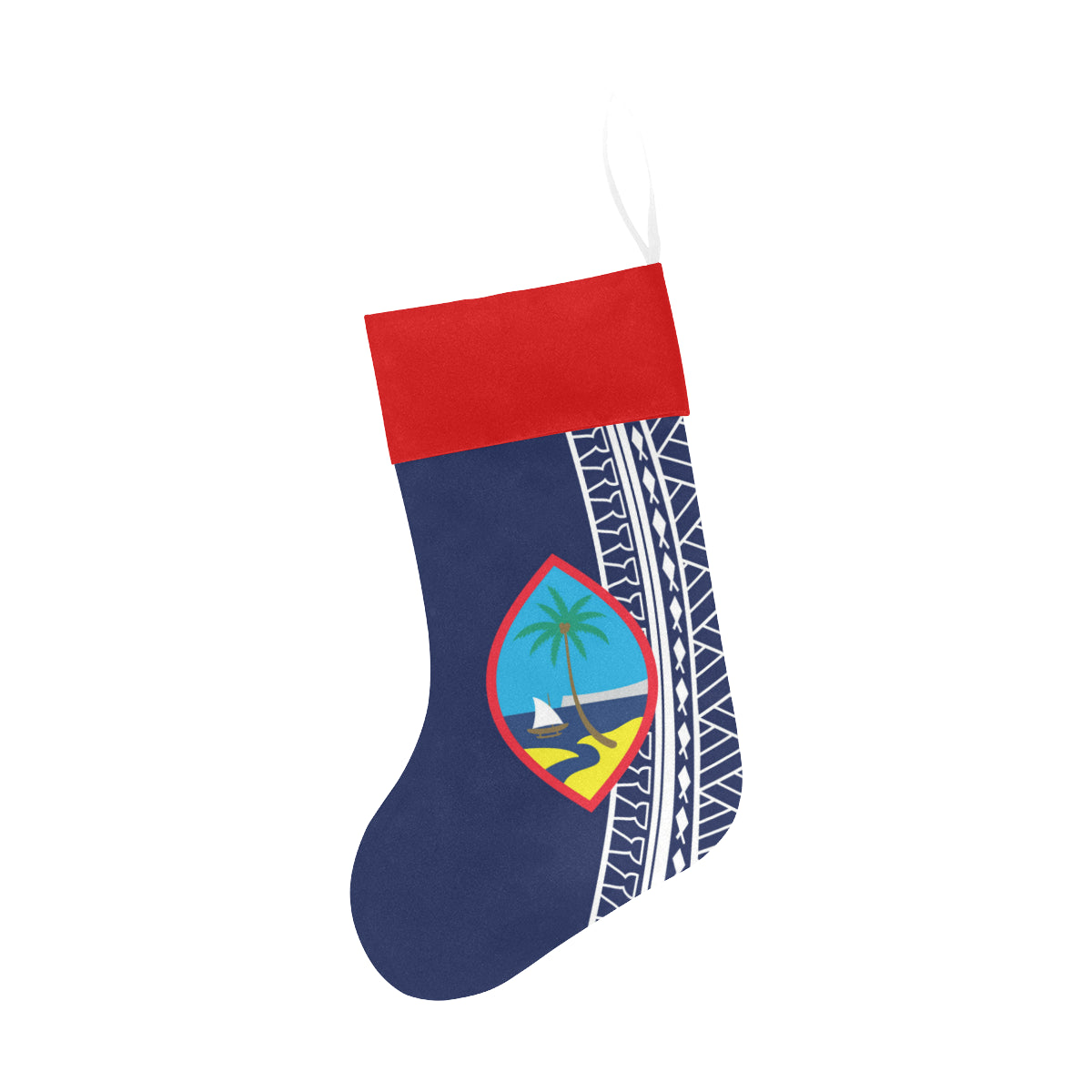 Guam Seal Tribal Blue Christmas Stocking