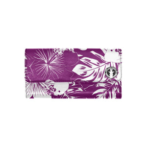 CNMI Saipan Hibiscus Floral Purple Women's Trifold Wallet