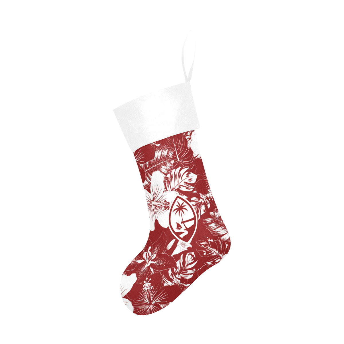 Guam Red Hibiscus Christmas Stocking