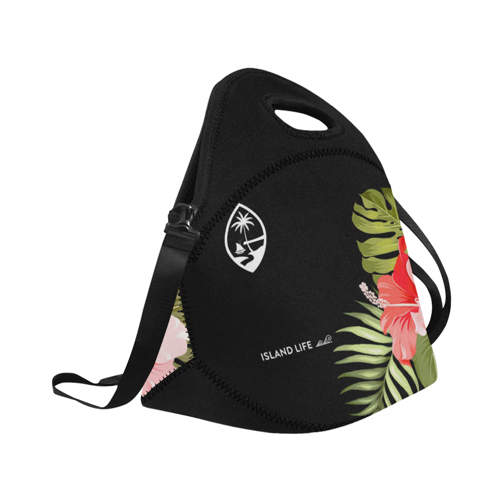 Guam Pink Hibiscus Neoprene Lunch Bag Large