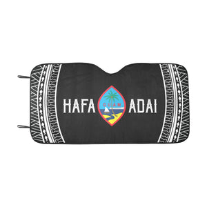 Hafa Adai Guam Black Tribal Car Sun Shade