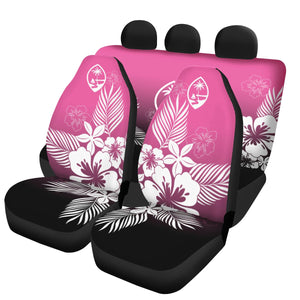 Guam Tropical Hibiscus Pink Full Set Car Seat Covers (Set of 3)