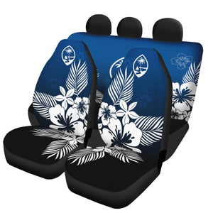 Guam Tropical Hibiscus Blue Full Set Car Seat Covers (Set of 3) Car Seat Cover Set