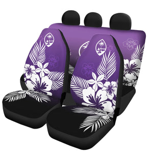 Guam Tropical Hibiscus Purple Full Set Car Seat Covers (Set of 3)