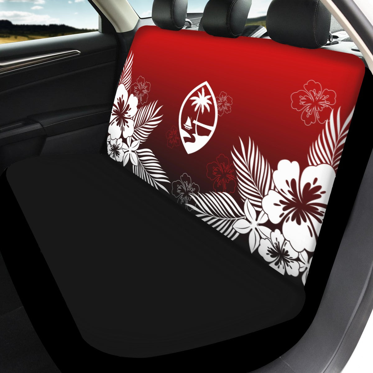 Guam Tropical Hibiscus Red Full Set Car Seat Covers (Set of 3)