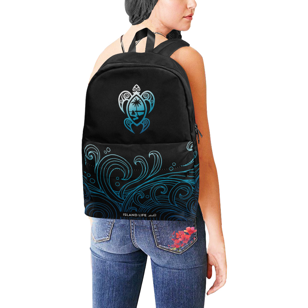 Guam Turtle Black Ombre Waves Unisex Classic Backpack