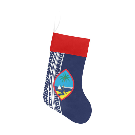 Guam Seal Tribal Blue Christmas Stocking