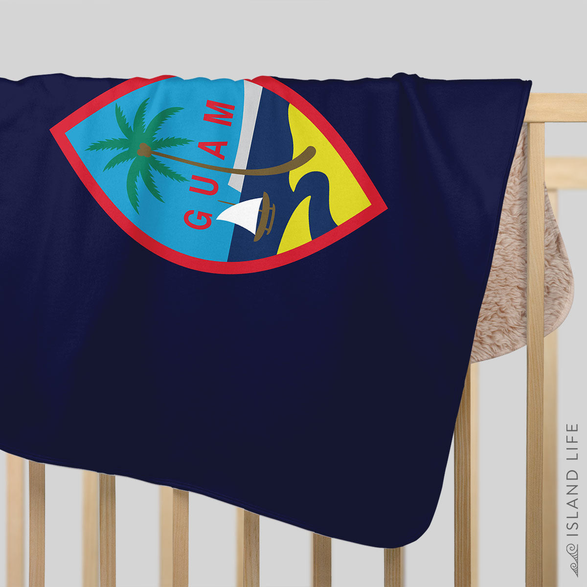 Guam Flag Baby Sherpa Blanket