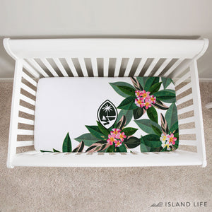 Guam White Plumeria Baby Crib Sheet