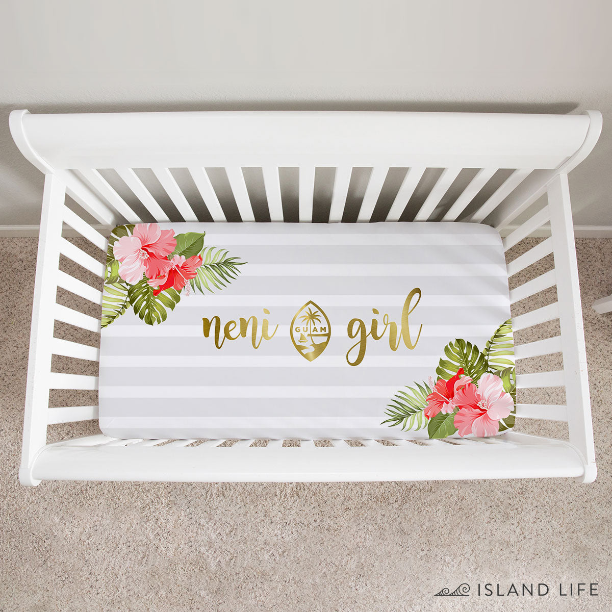 Neni Girl Hibiscus Guam Baby Crib Sheet