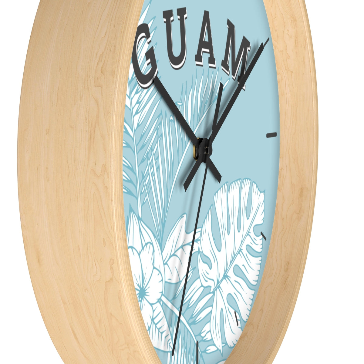 Guam Jungle Leaves Blue Wall Clock