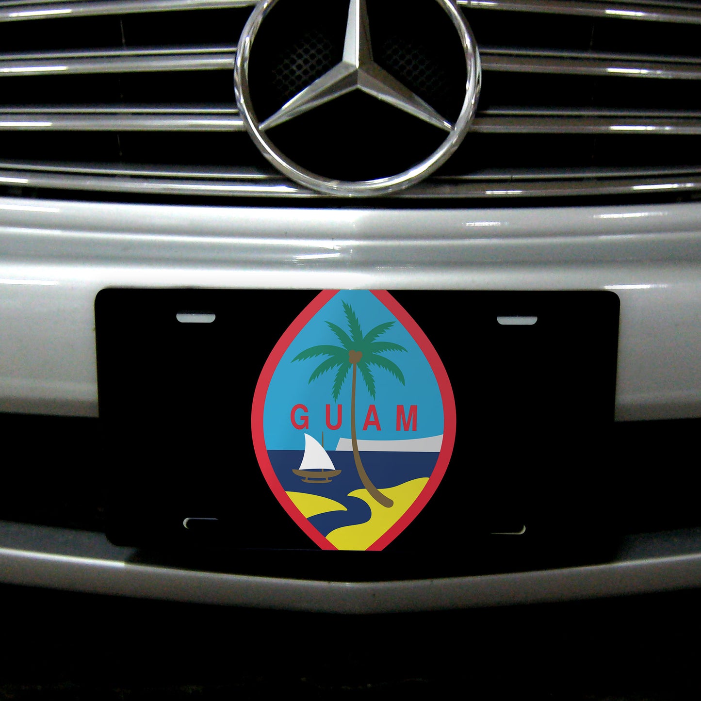 Guam Seal Black Car License Plate