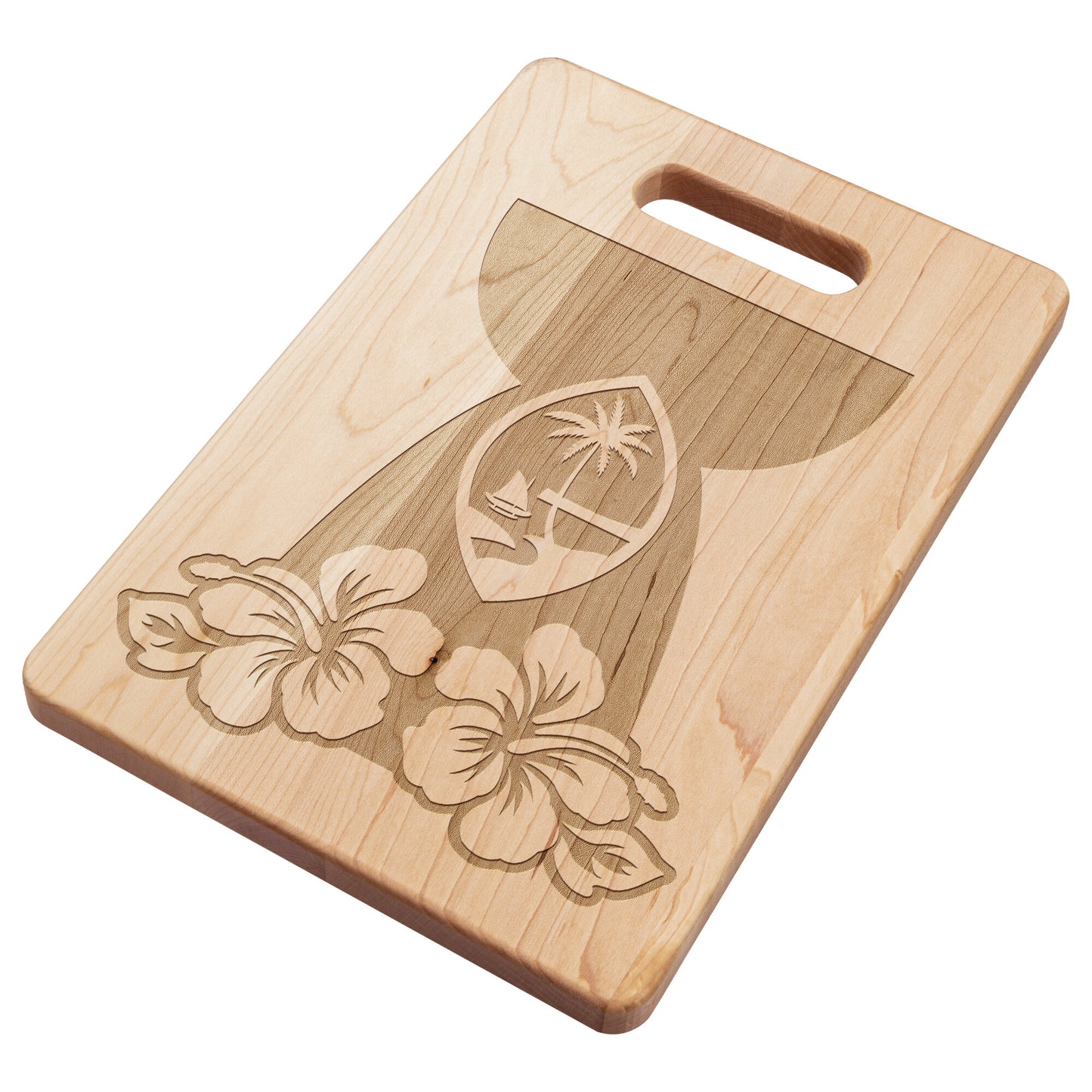 Guam Latte Stone Flowers Maple Cutting Board