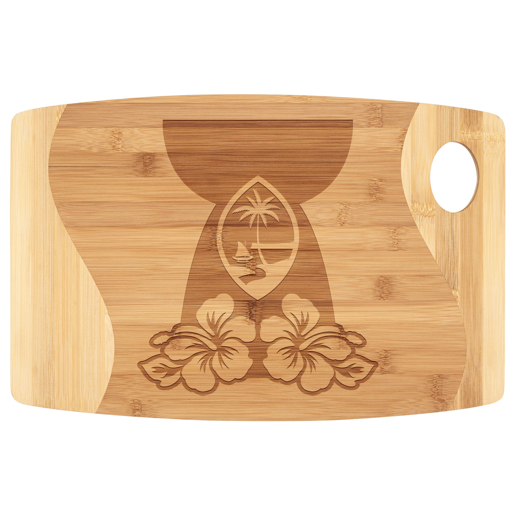 Guam Latte Stone Flowers Organic Bamboo Cutting Board