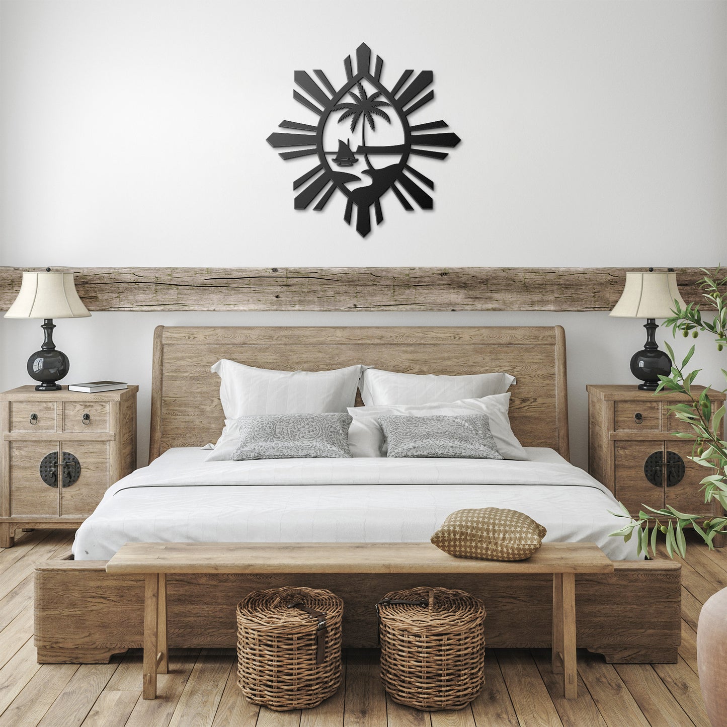 Guam Philippines Sun Metal Wall Decor Sign