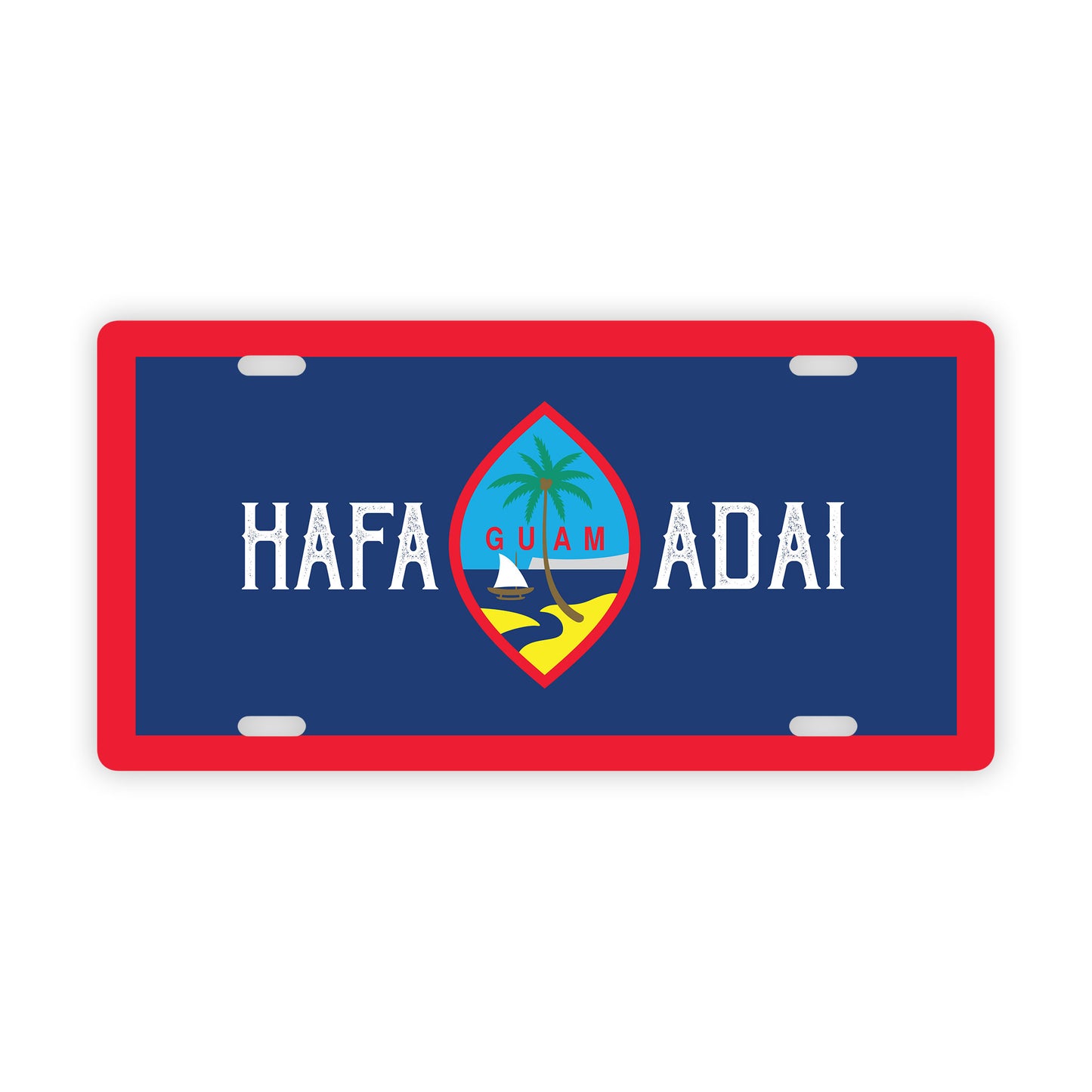Hafa Adai Guam Flag Car License Plate