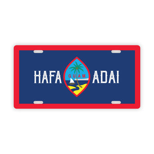 Hafa Adai Guam Flag Car License Plate