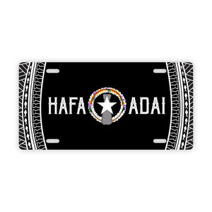 Hafa Adai Tribal Black CNMI Saipan Tinian Rota Car License Plate