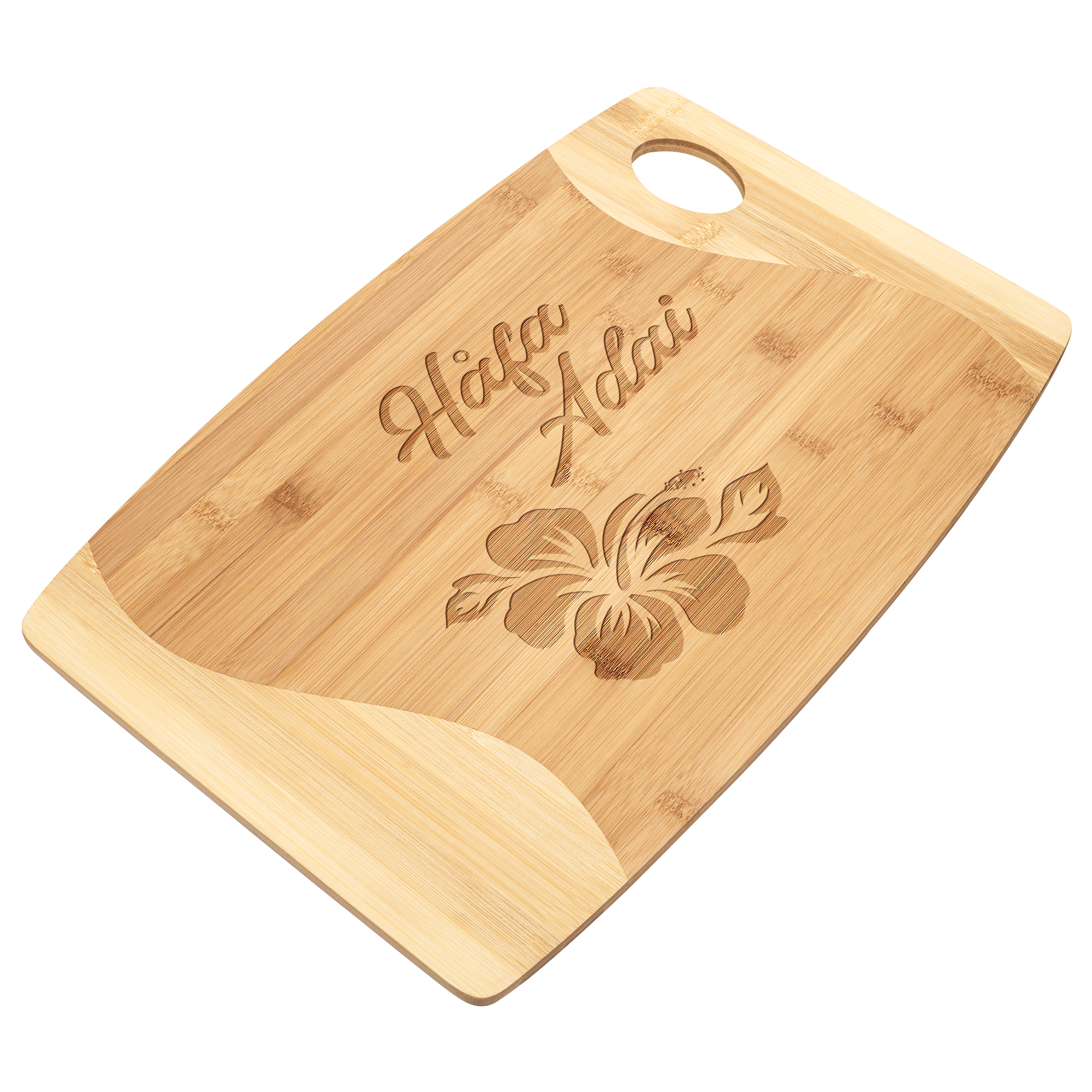 Hafa Adai Guam CNMI Hibiscus Organic Bamboo Cutting Board